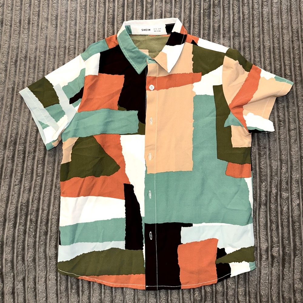 Boys SHEIN short-sleeve button down shirt